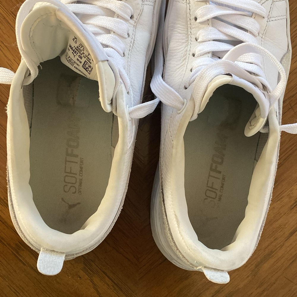 PUMA SMASH PLATFORM WHITE SNEAKERS - Picture 9 of 10